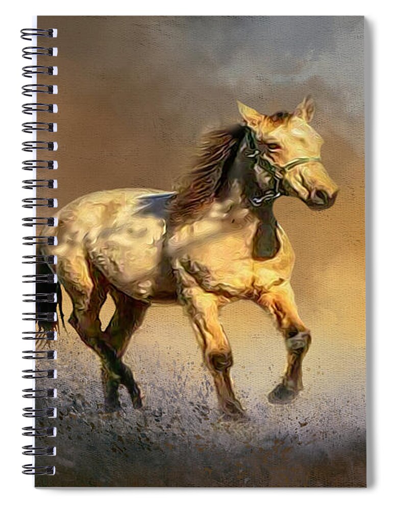 Horses Spiral Notebook featuring the mixed media Sandy by DB Hayes