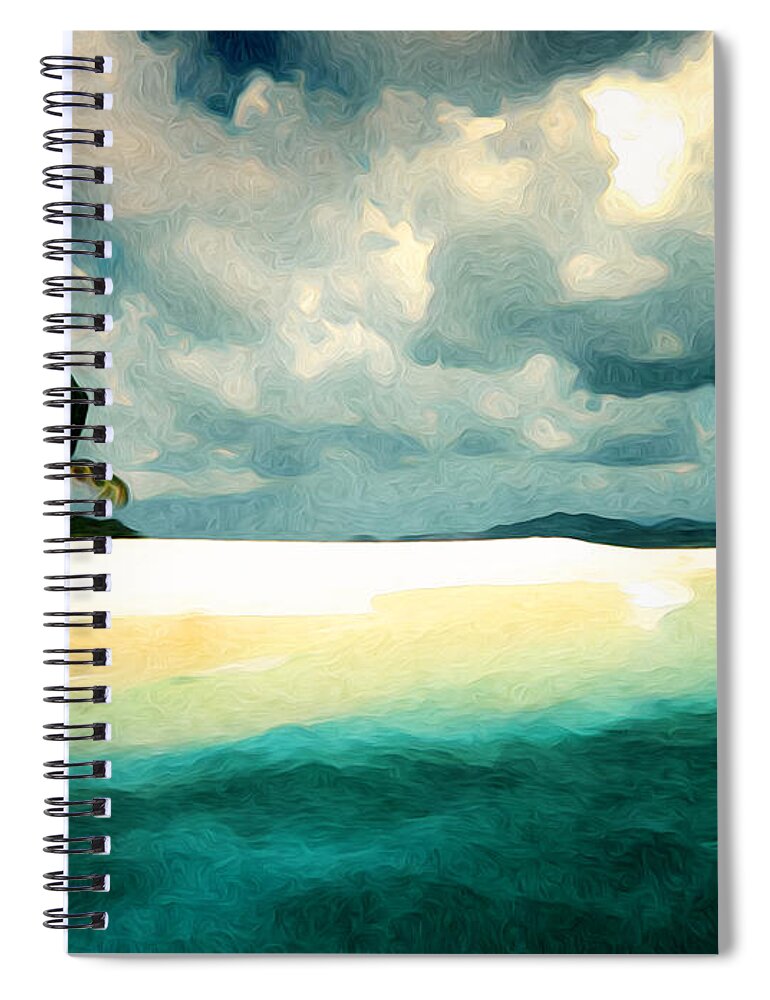 Island Spiral Notebook featuring the digital art Sandy Cay by Phil Perkins