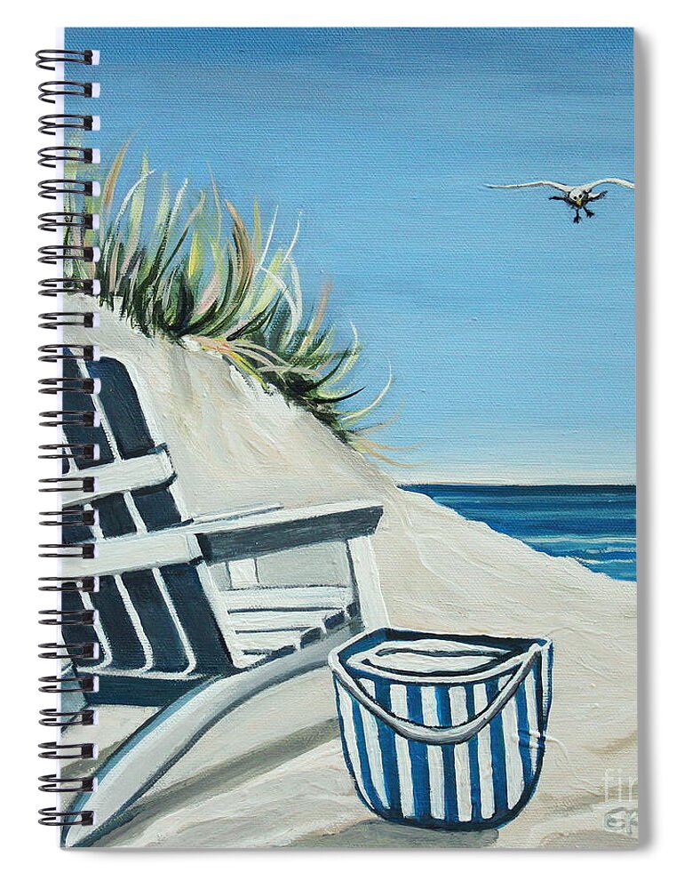Beach Spiral Notebook featuring the painting Sandy Cove by Elizabeth Robinette Tyndall