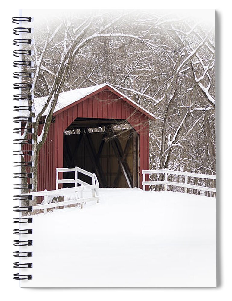 Sandy Creek Covered Bridge Spiral Notebook featuring the photograph Sandy Creek Covered Bridge by Andrea Silies