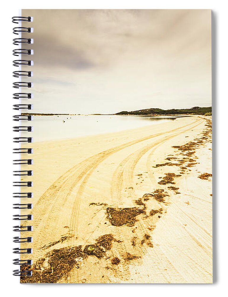 Sea Spiral Notebook featuring the photograph Sandy Tasmanian shores by Jorgo Photography