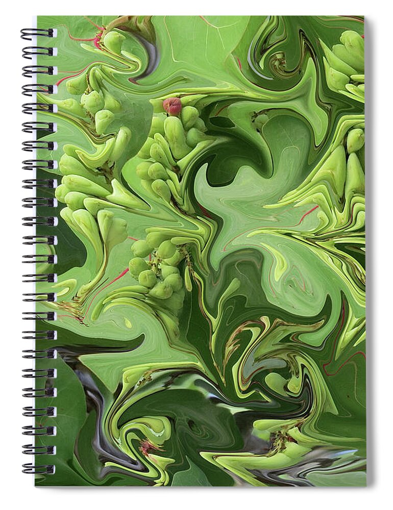Sanibel Spiral Notebook featuring the digital art Sanibel Seagrapes by Melinda Saminski