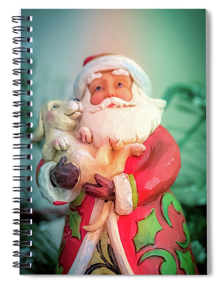 Santa Spiral Notebook featuring the photograph Santa and Lab Pup by Allin Sorenson
