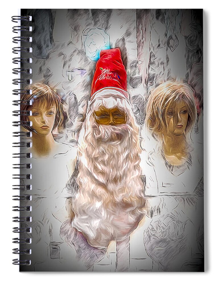 Christmas Spiral Notebook featuring the digital art Santa Baby by John Haldane