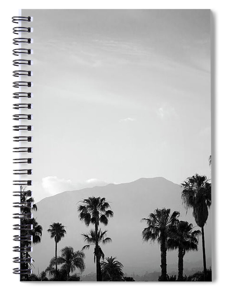 Sunset Spiral Notebook featuring the photograph Santa Barbara I BW by David Gordon