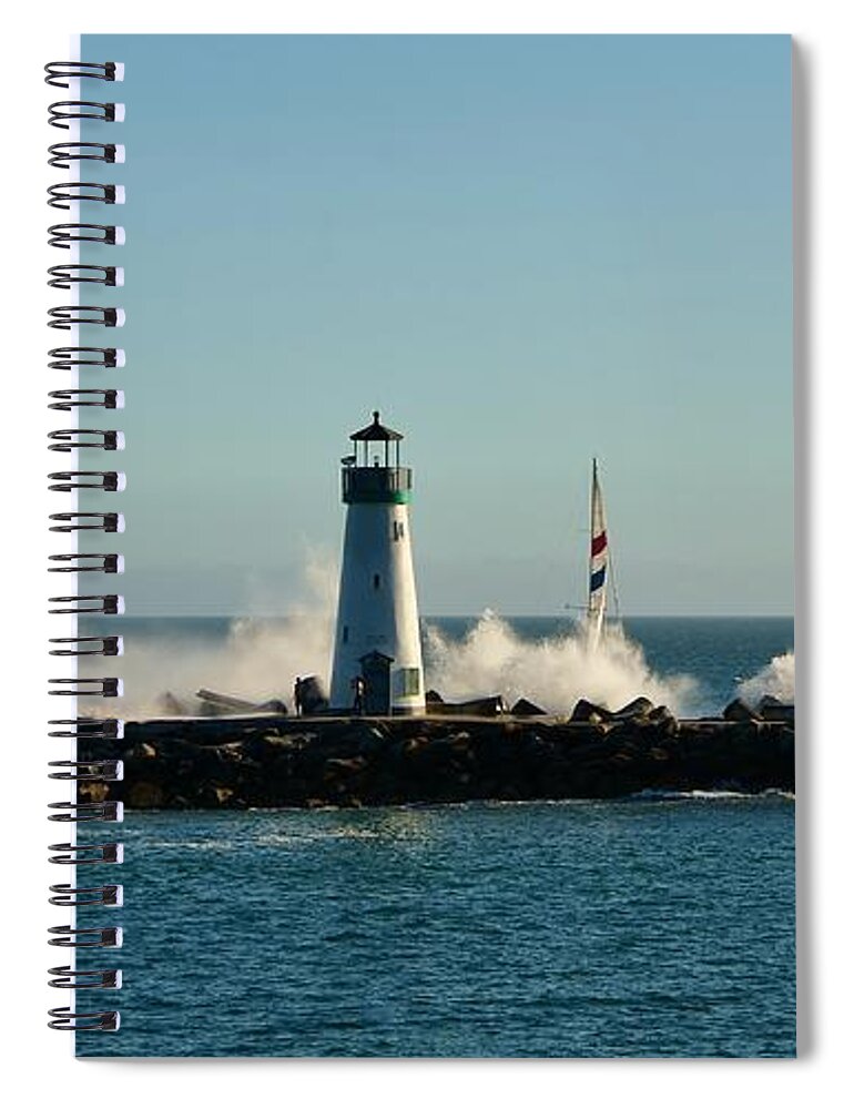 Walton Lighthouse Spiral Notebook featuring the photograph Santa Cruz Walton Lighthouse by Marilyn MacCrakin