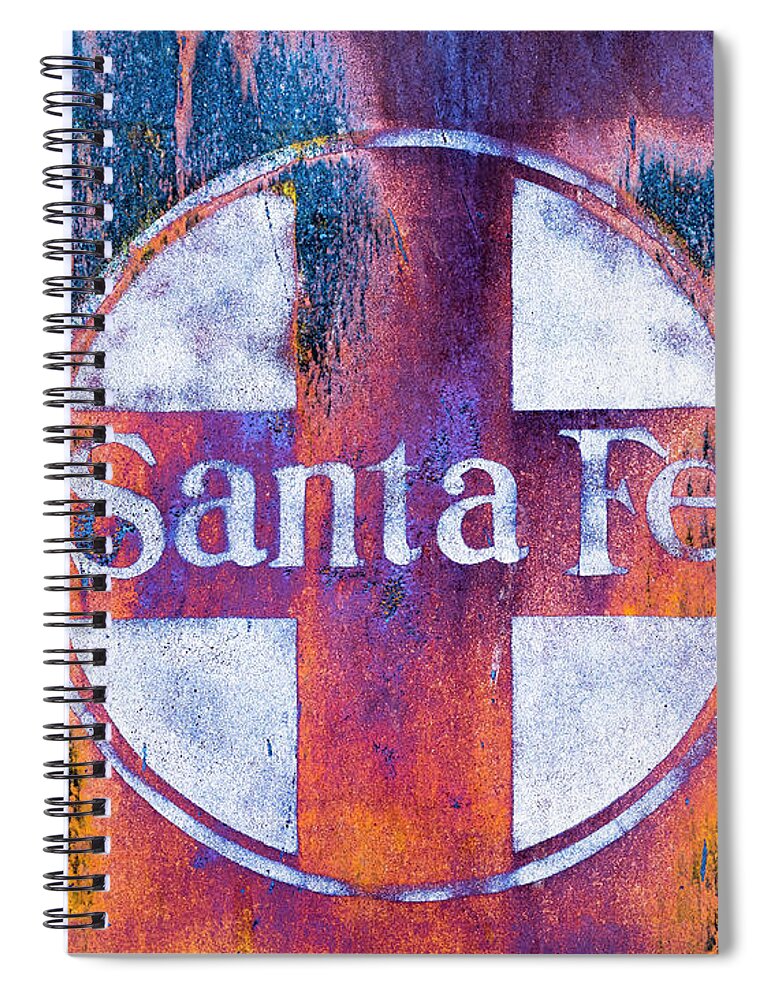 © 2018 Lou Novick All Rights Reserved Spiral Notebook featuring the photograph Santa Fe RR by Lou Novick
