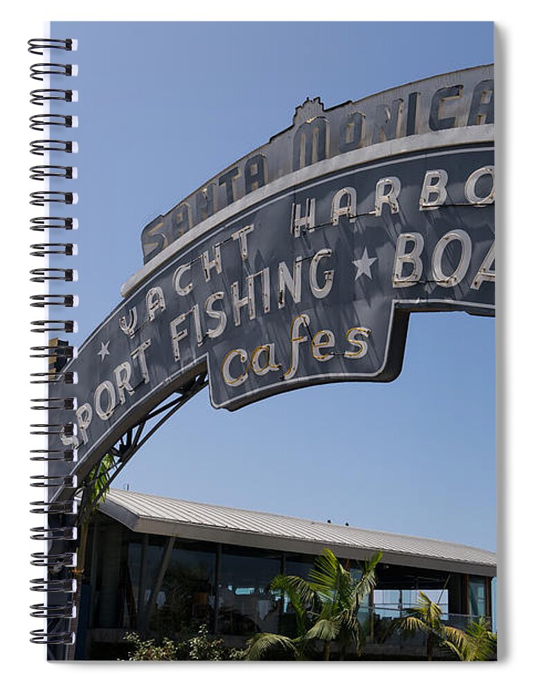 Santa Monica Spiral Notebook featuring the photograph Santa Monica Yacht Harbor at Santa Monica Pier in Santa Monica California DSC3671 by Wingsdomain Art and Photography