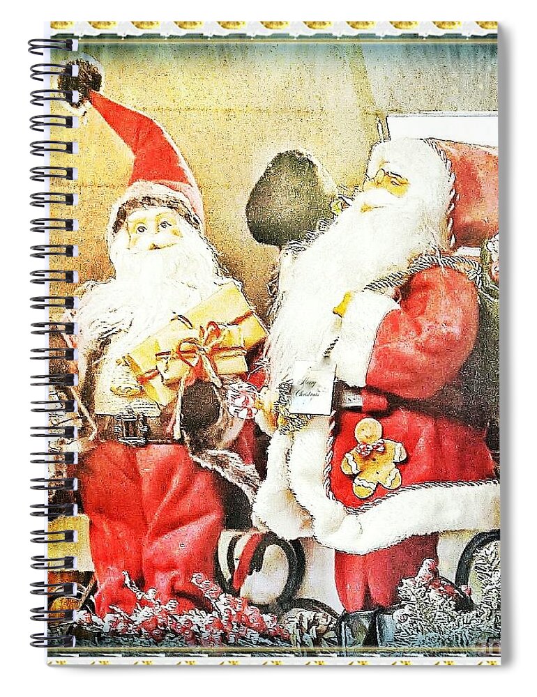 Santa Spiral Notebook featuring the photograph Santa Scene 2 by Rachel Hannah