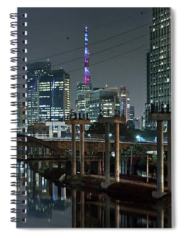 Brooklin Spiral Notebook featuring the photograph Sao Paulo Bridges - 3 generations together by Carlos Alkmin