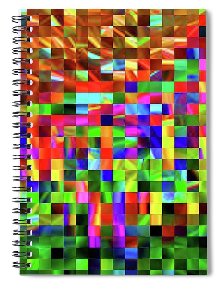 Cafe Art Spiral Notebook featuring the digital art Satin Tiles by Ludwig Keck