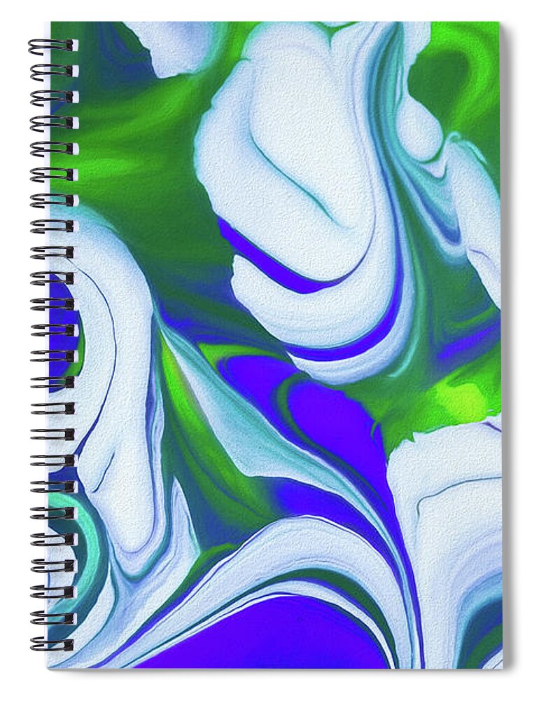 Abstract Spiral Notebook featuring the painting Saturday Might by Patti Schulze