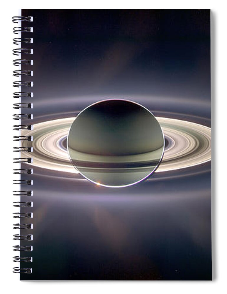 Space Spiral Notebook featuring the photograph In Saturn's Shadow by Eric Glaser