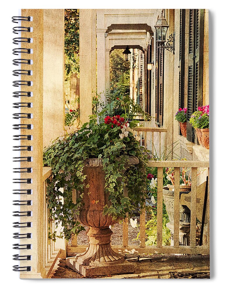 House Spiral Notebook featuring the photograph Savannah Porch by Kim Hojnacki