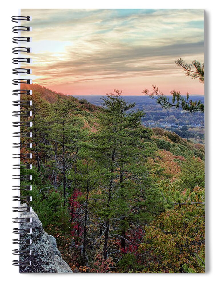 Sawnee Spiral Notebook featuring the photograph Sawnee Mountain and the Indian Seats by Anna Rumiantseva