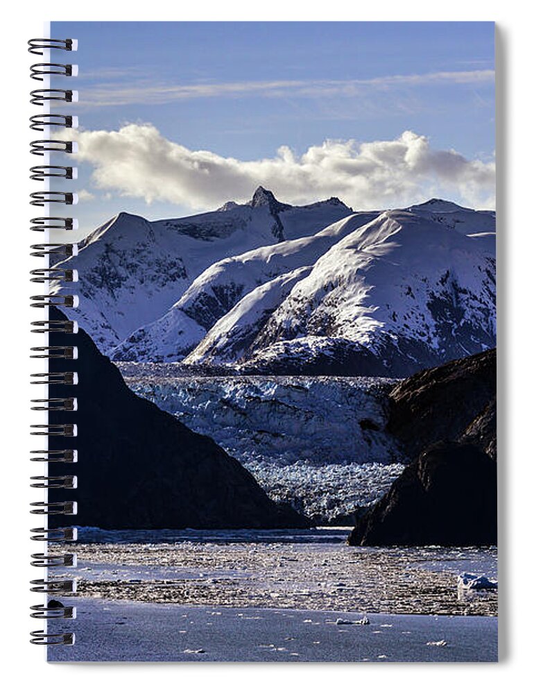 Landscape Spiral Notebook featuring the photograph Sawyer Glacier in Tracy Arm Fjord by Matt Swinden