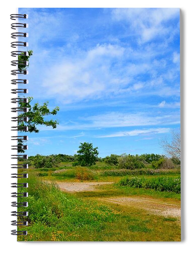 Path Spiral Notebook featuring the photograph Scene at Silver Sands by Dani McEvoy
