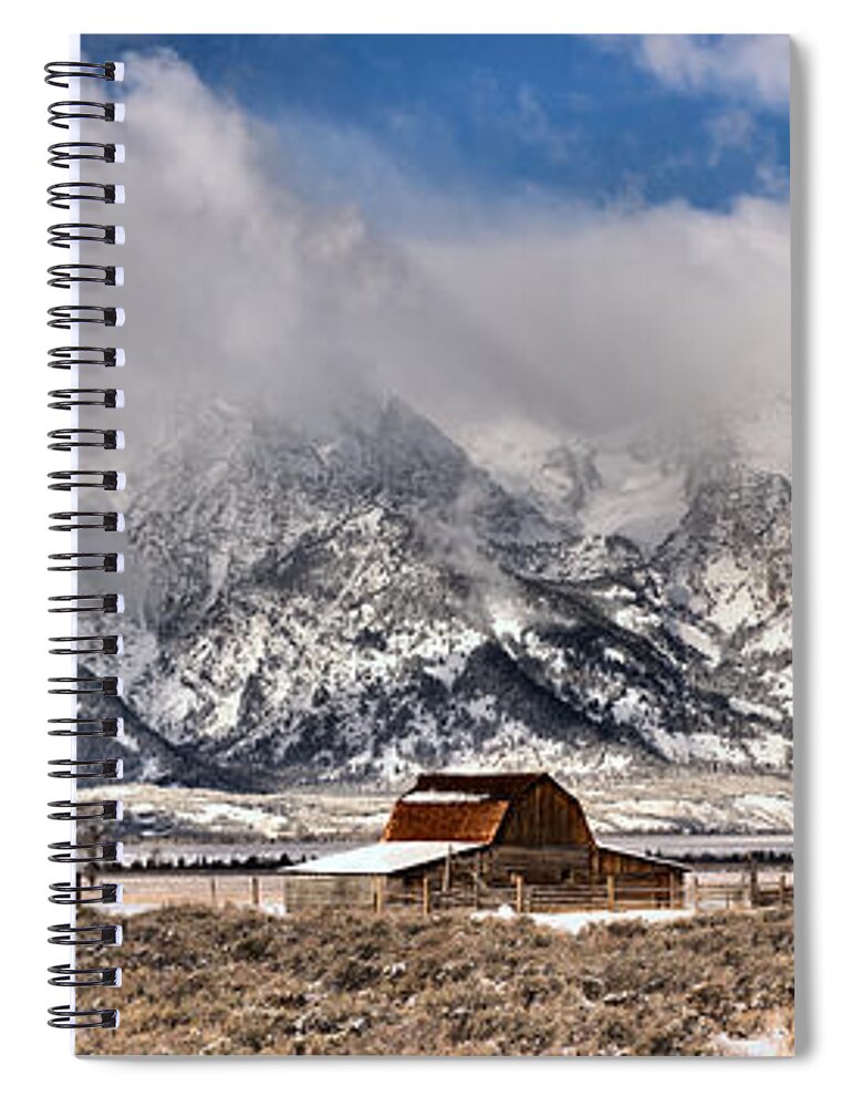 Mormon Row Spiral Notebook featuring the photograph Scenic Mormon Homestead by Adam Jewell