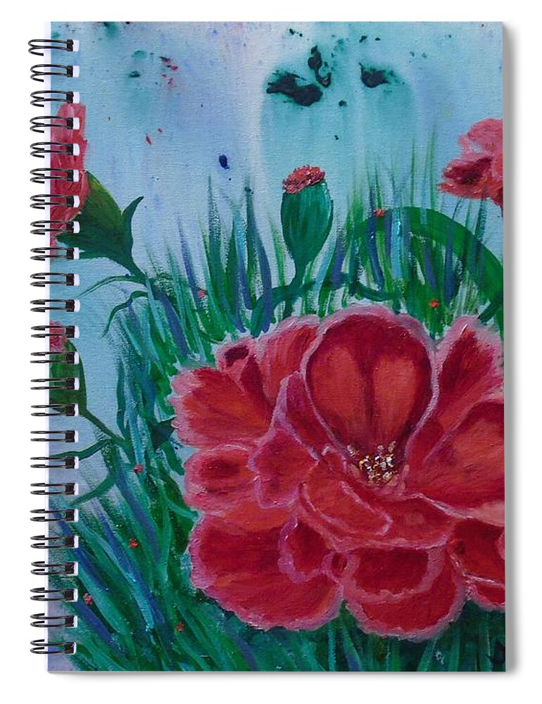Carnations Spiral Notebook featuring the painting Scent of Carnations by Janis Tafoya