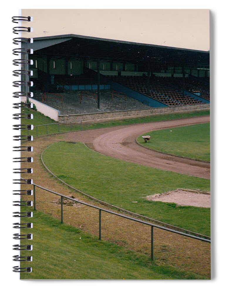  Spiral Notebook featuring the photograph Schalke 04 - Glueckauf-Kampfbahn - West Side Stand - April 1997 by Legendary Football Grounds