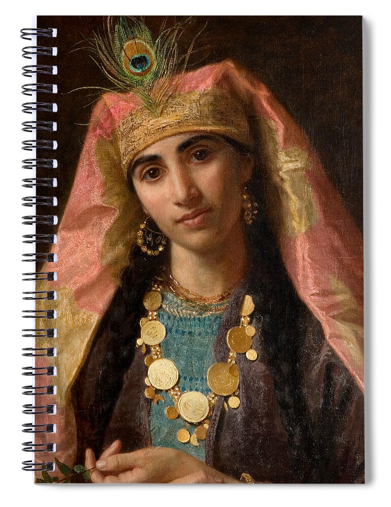 19th Century Art Spiral Notebook featuring the painting Scheherazade by Sophie Gengembre Anderson