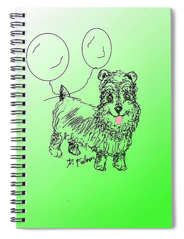 Dog Spiral Notebook featuring the drawing Schnauzer by Denise F Fulmer