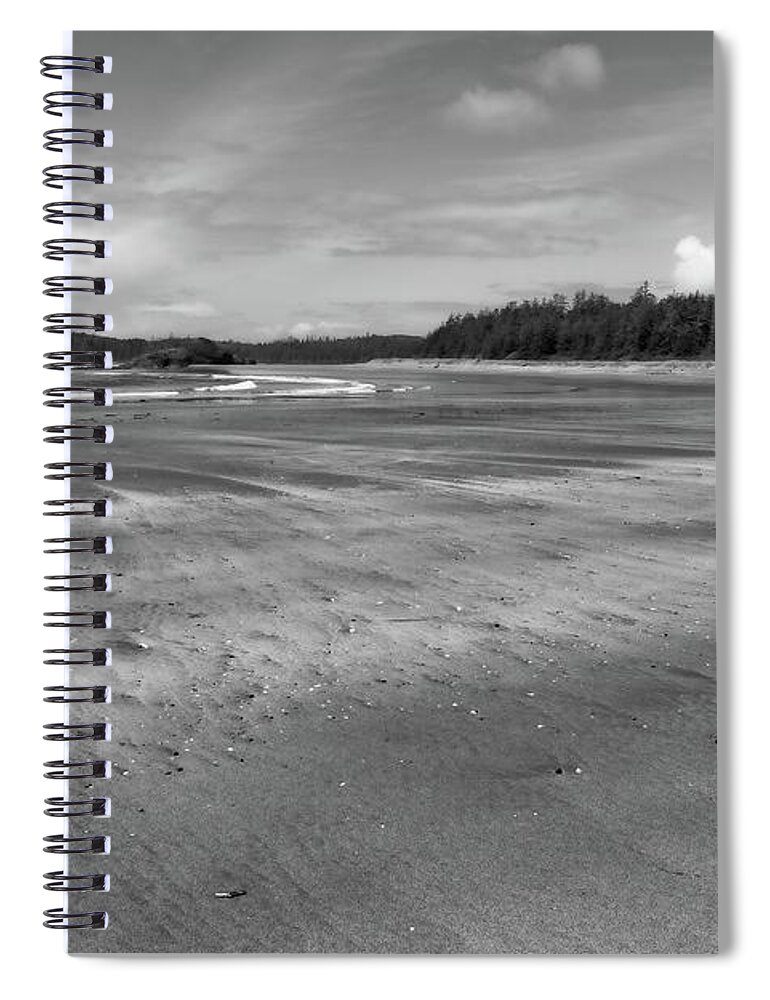 Landscape Spiral Notebook featuring the photograph Schooner Cove Expanse Black and White by Allan Van Gasbeck