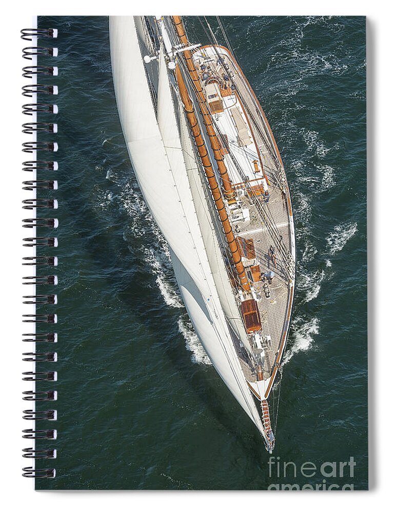 Arial Spiral Notebook featuring the photograph Arial photography sailing yacht by JBK Photo Art