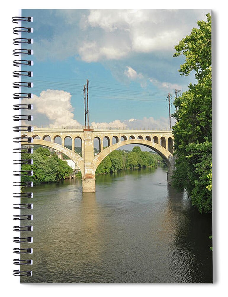 Schuylkill Spiral Notebook featuring the photograph Schuylkill River at the Manayunk Bridge - Philadelphia by Bill Cannon