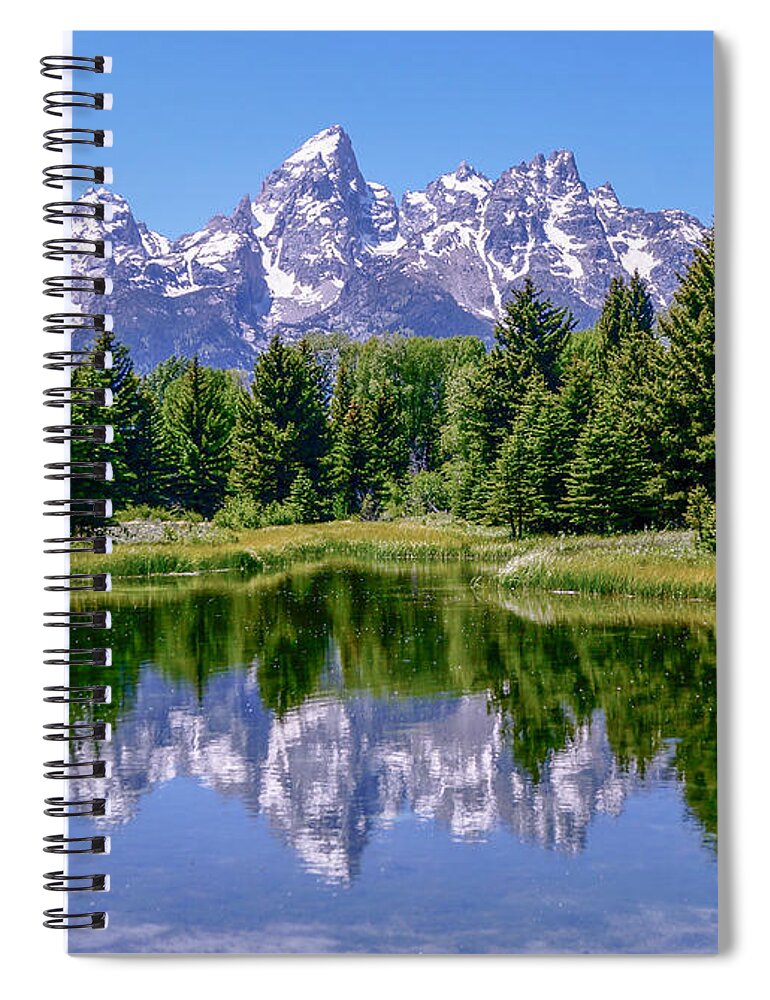 Grand Tetons National Park Spiral Notebook featuring the photograph Schwabacher's Reflection by Joe Kopp