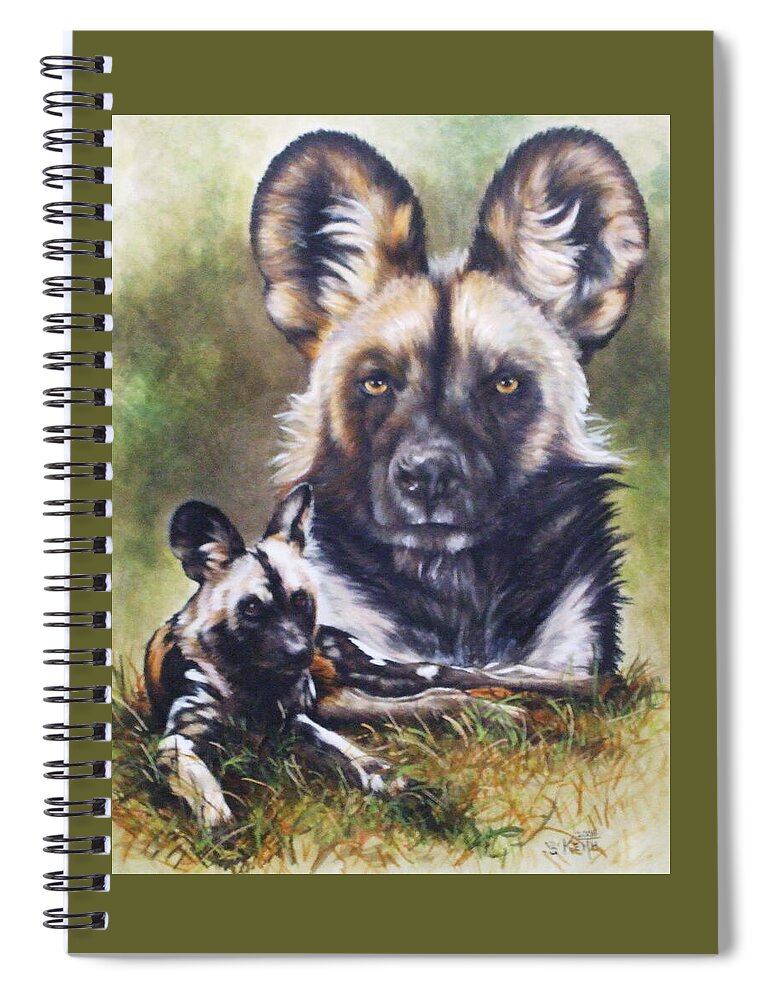 Wild Dogs Spiral Notebook featuring the mixed media Scoundrel by Barbara Keith