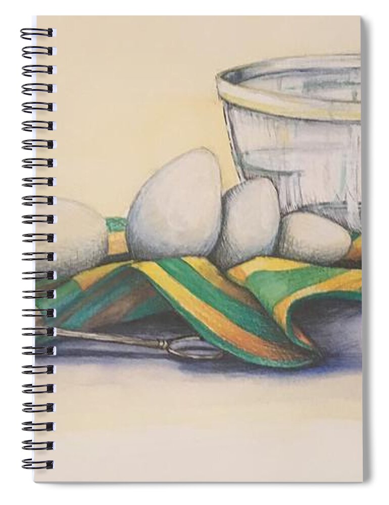 Egg Spiral Notebook featuring the painting Scrambled by Mastiff Studios