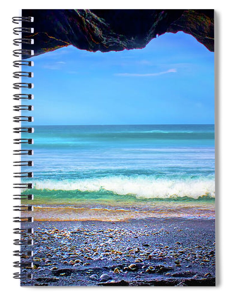 Ocean Spiral Notebook featuring the photograph Sea Cave by Mark Andrew Thomas
