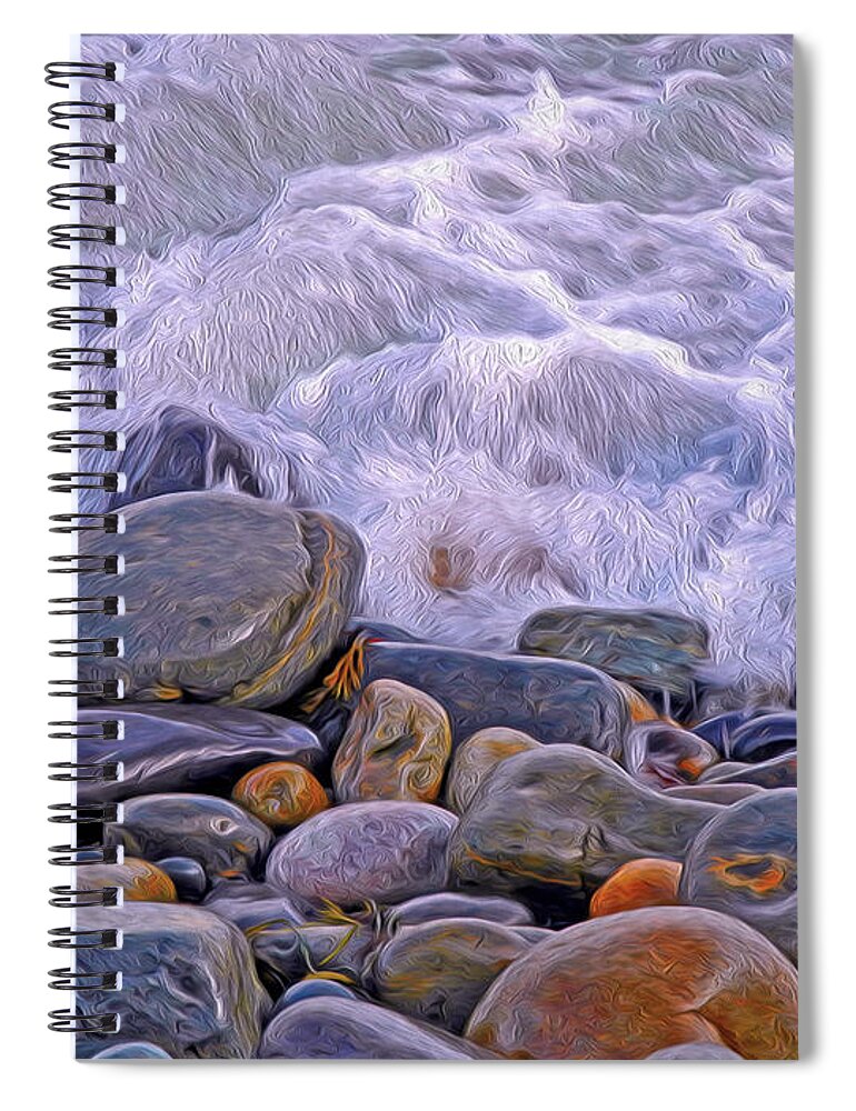 Tide Spiral Notebook featuring the photograph Sea Covers All by Lynda Lehmann