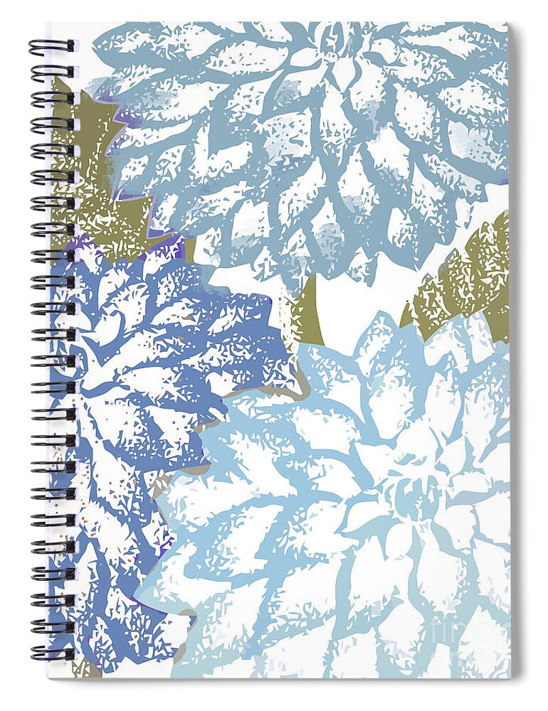 Dahlias Spiral Notebook featuring the painting Sea Dahlias I by Mindy Sommers
