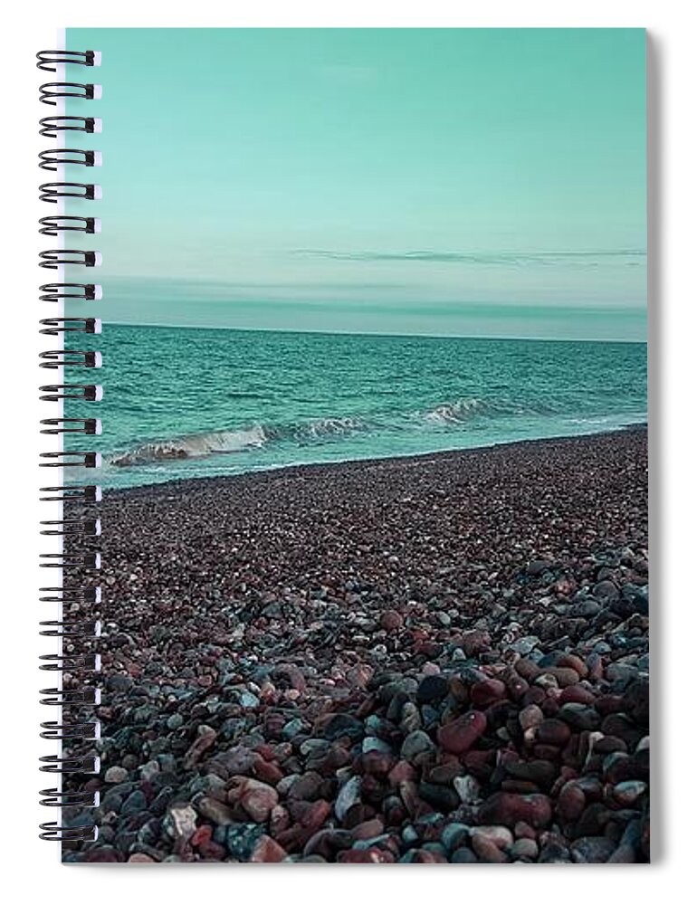 Beach Spiral Notebook featuring the photograph Sea Escape In Teal Green by Rowena Tutty