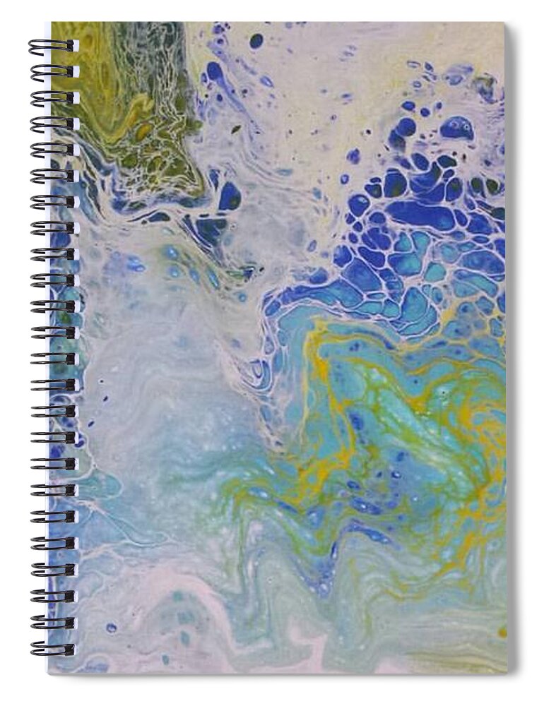 Acrylic Spiral Notebook featuring the painting Sea Foam by Betsy Carlson Cross