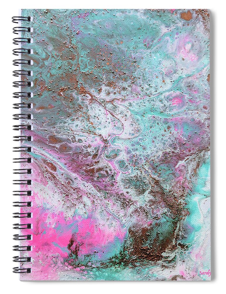 Seafoam Spiral Notebook featuring the painting Sea foam by Sarabjit Singh