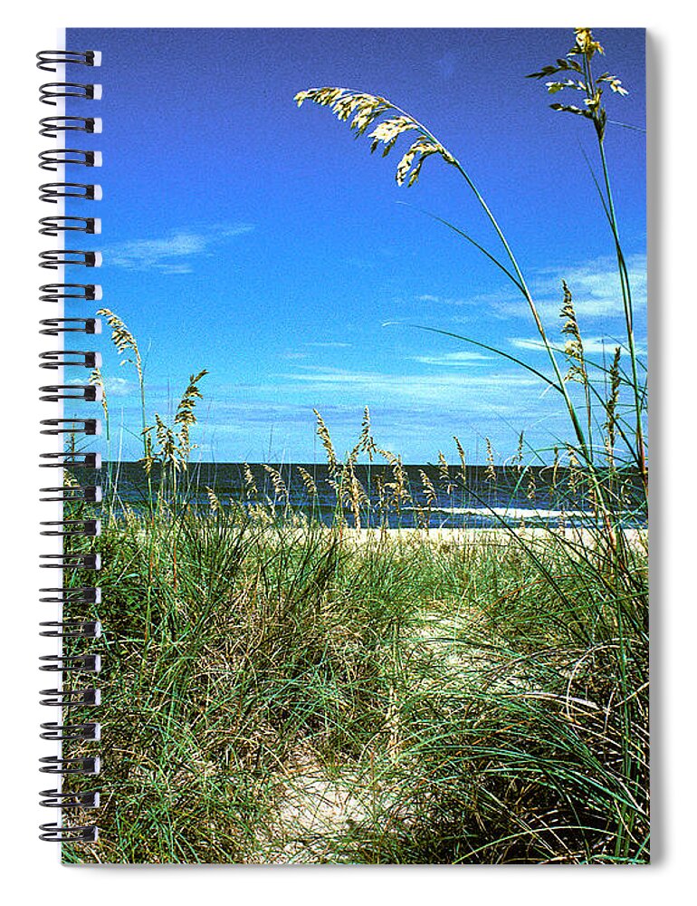 Ocean Spiral Notebook featuring the photograph Sea Oat Dunes 11D by Gerry Gantt
