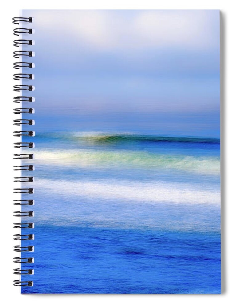 San Diego Spiral Notebook featuring the photograph Sea Rolling In by Joseph S Giacalone