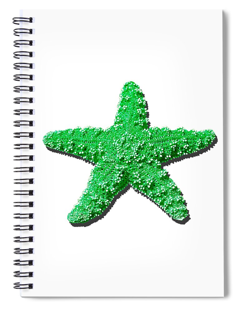 Starfish Spiral Notebook featuring the photograph Sea Star Green .png by Al Powell Photography USA