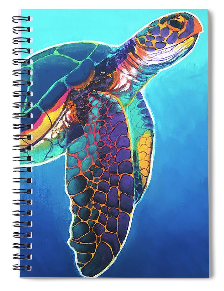 Sea Turtle Spiral Notebook featuring the painting Sea Turtle by Dawg Painter