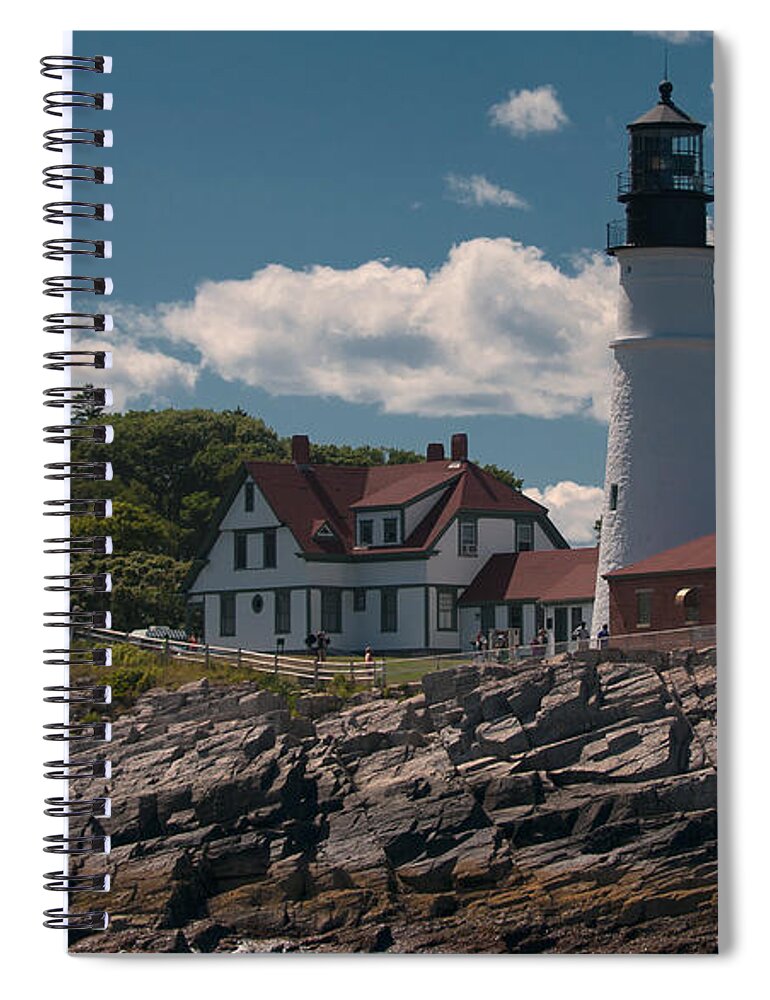 Maine Lighthouses Spiral Notebook featuring the photograph Sea View of Portland Head Light by Paul Mangold