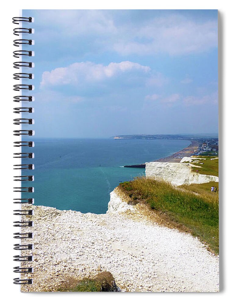 Photography Spiral Notebook featuring the photograph Seaford Cliff View by Francesca Mackenney