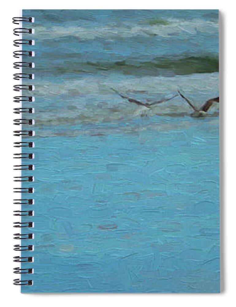 Birds Spiral Notebook featuring the photograph Seagulls at Myrtle Beach by Mim White