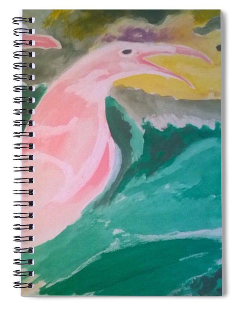Seagulls Spiral Notebook featuring the painting Seagulls by Enrico Garff