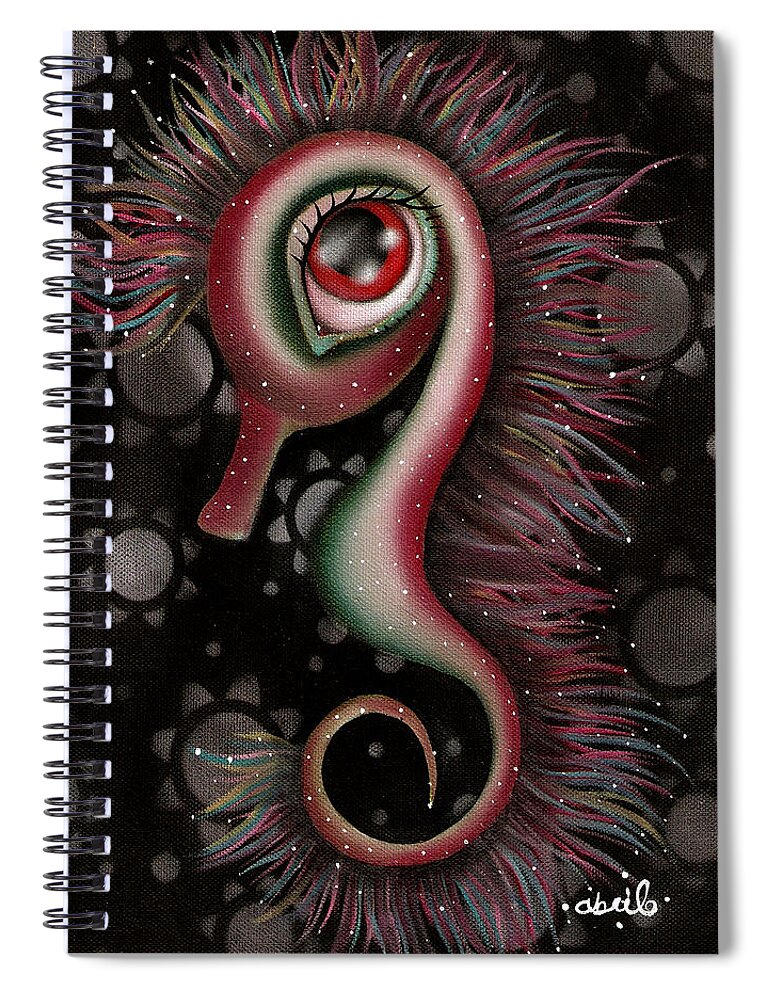 Seahorse Spiral Notebook featuring the painting Seahorse by Abril Andrade