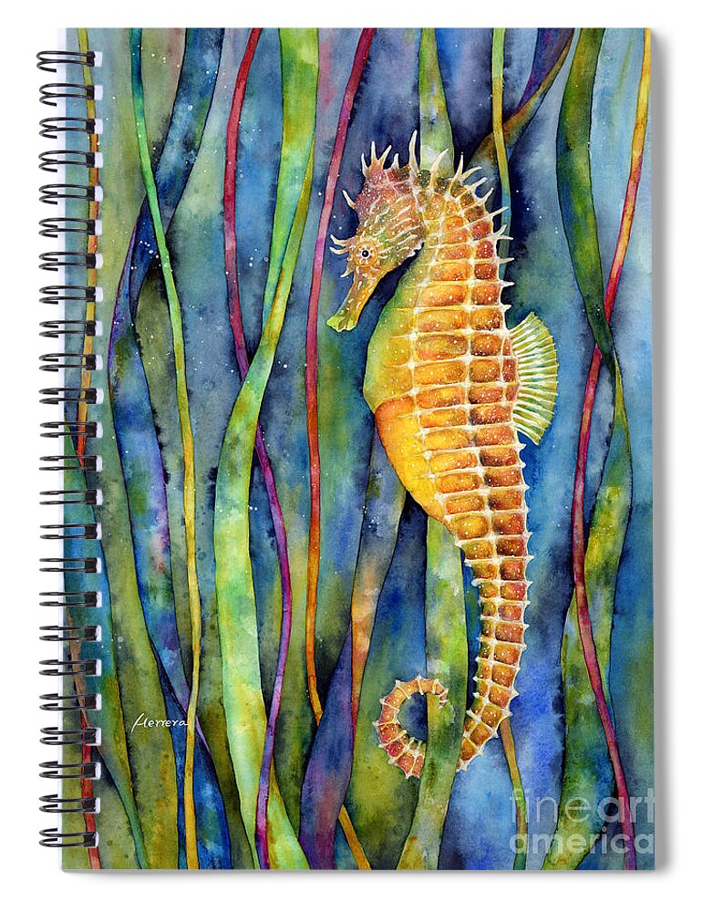 Seahorse Spiral Notebook featuring the painting Seahorse by Hailey E Herrera