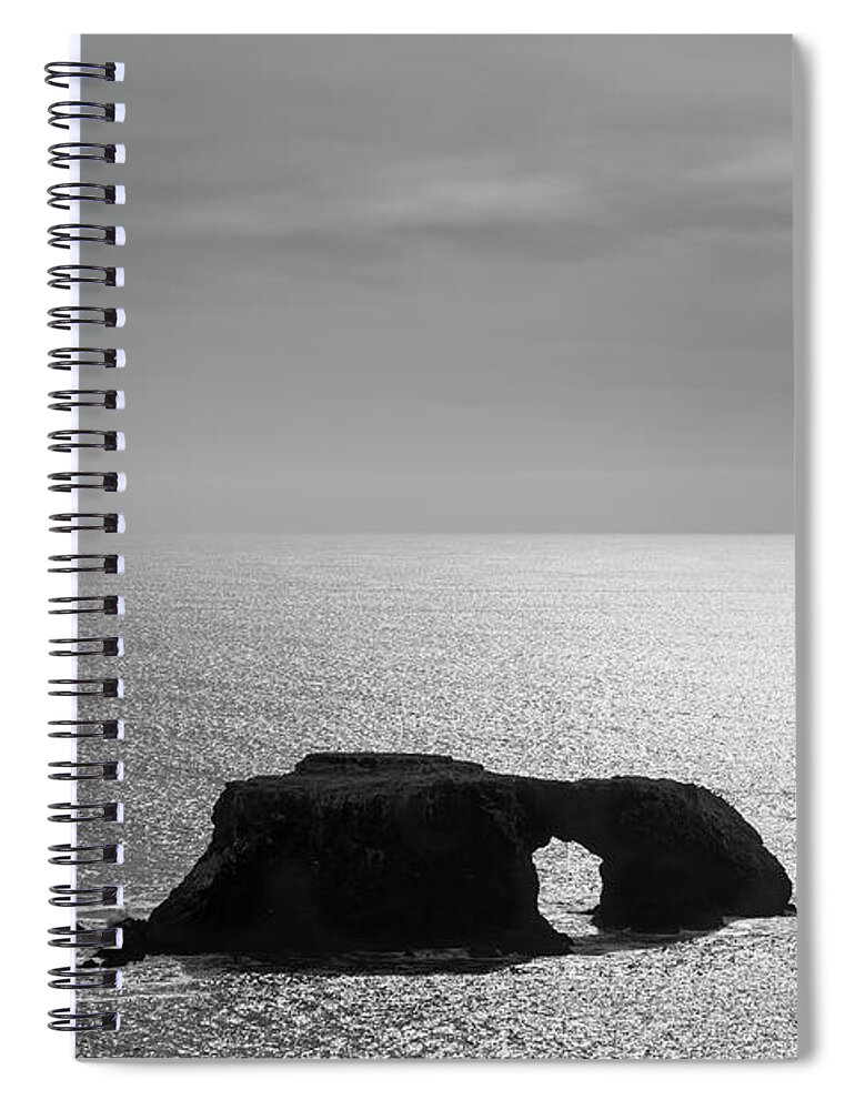Pacific Spiral Notebook featuring the photograph Seascape Jenner California V BW by David Gordon