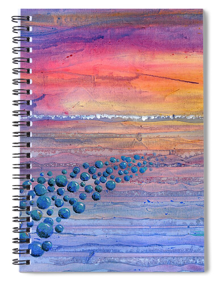 Seascape Spiral Notebook featuring the painting Seascape Sunrise by Wendy Keeney-Kennicutt